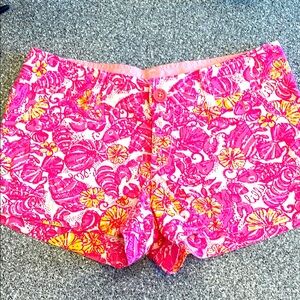 Lilly Pulitzer Vibrant Pink and Yellow Floral Women's Shorts